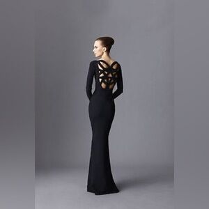 Chiara Boni La Petite Robe 'Tegan' Black Back Cutout Gown